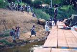 Allabendliche Anlandung am Ufer des Ubangi