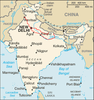 Route durch Indien