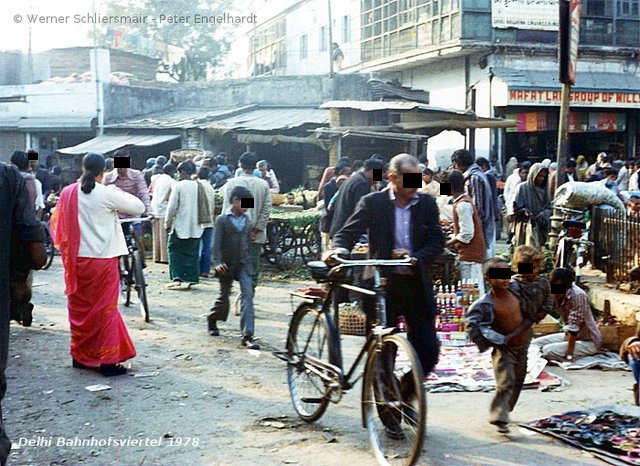 Straße in Neu Dehli im Jahr 1978