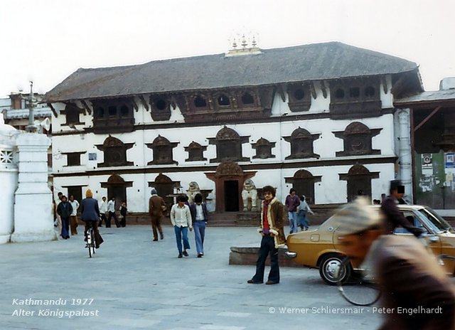 Altstadt mit Königspalast in Kathmandu zur Hippie Trail Zeit