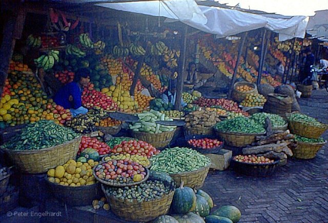 Obstmarkt in der Altstadt von Kathmandu