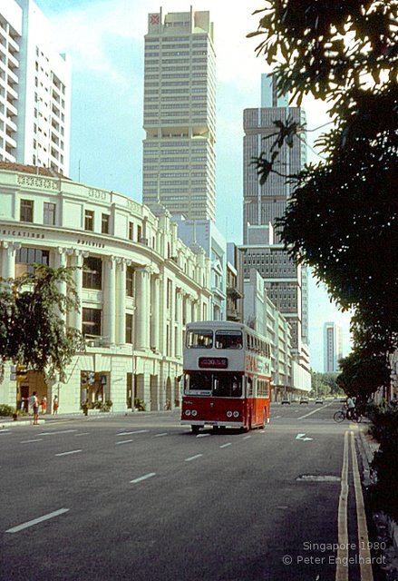 Das beinahe ausgestorbene moderne Zentrum von Singapur im Jahr 1980